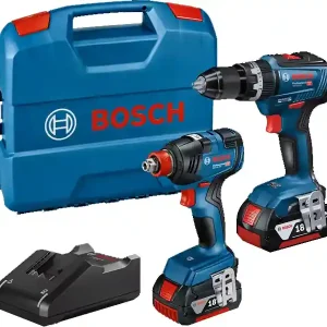 Bosch Kit avvitatore massa battente GDX 18V-200 e trapano GSB 18V-55 con 2 batterie GBA 4Ah Occasione Imperdibile