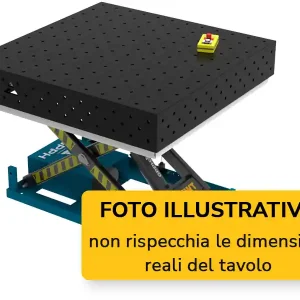 Banco per saldatura SteelEco idraulico GPPH 1x1mt spessore 8mm, fori 16mm Reso Gratuito