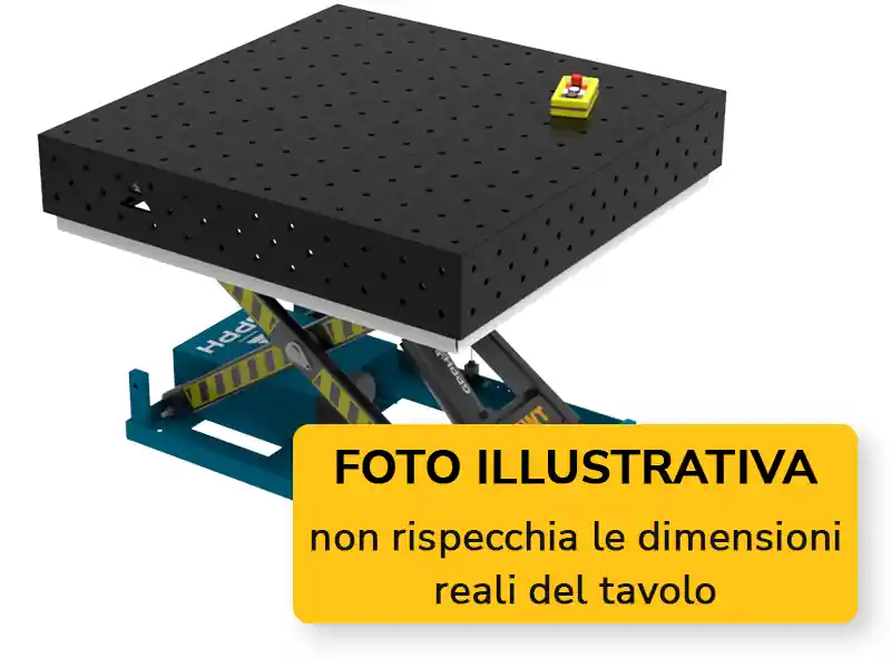 Banco per saldatura SteelEco idraulico GPPH 1x1mt spessore 8mm, fori 16mm Reso Gratuito