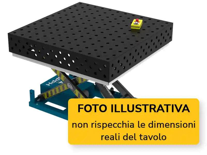 Banco per saldatura SteelMax idraulico GPPH 1x1mt spessore 15mm, fori 28mm Più Venduto