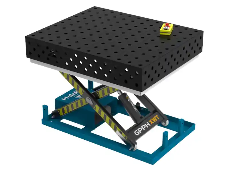 Banco per saldatura SteelMax idraulico GPPH 1,2x1mt spessore 15mm, fori 28mm Spedito Oggi