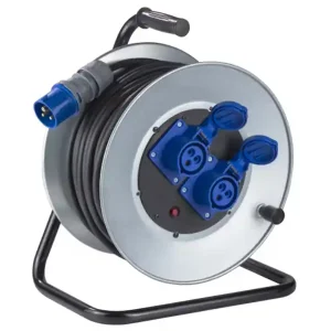 Avvolgicavo manuale Zeca 3526 con spina e 2 prese blu CEE 16A, 30 metri Prezzo Basso