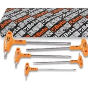 Offerta Del Giorno Serie 5 chiavi maschio esagonali Beta 96TINOX/S5 con impugnatura, 2,5-6mm (5pz)