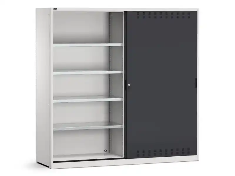 Armadio officina Fami Perfom 2040x650x2000mm con ante scorrevoli fessurate e 4 ripiani Di Tendenza