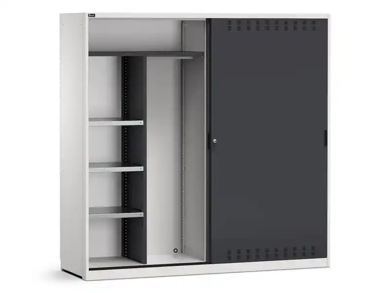 Must-Have Armadio officina Fami Perfom 2040x650x2000mm con ante scorrevoli fessurate e porta abiti