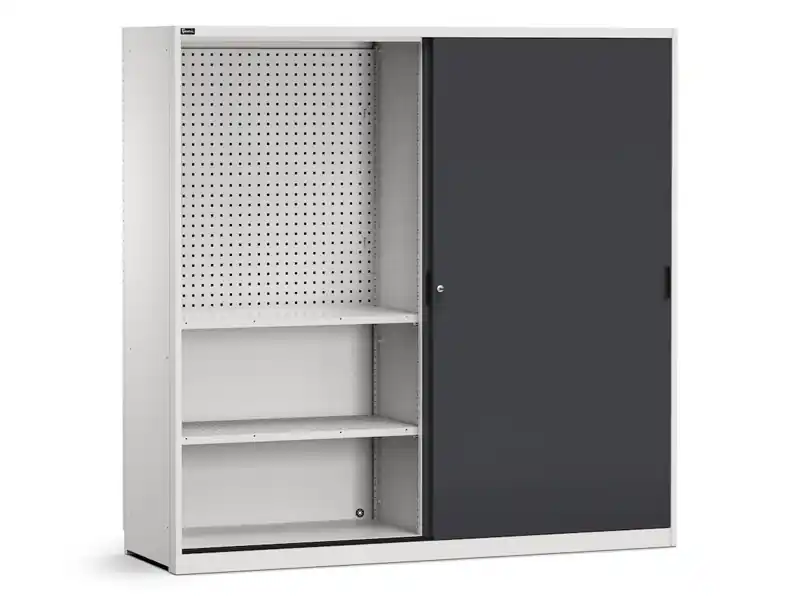 Armadio officina Fami Perfom 2040x650x2000mm con ante scorrevoli e piani/pannelli forati Prezzo Ridotto