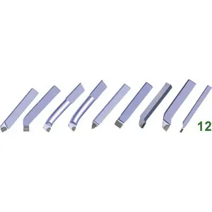 Assortimento 9 utensili da tornitura esterna saldobrasati 12x12 per acciai Soddisfatti O Rimborsati