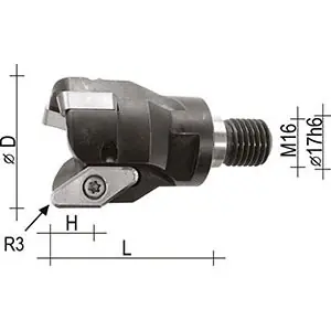 Promozione Fresa spallamento D.42 attacco M16 Z3 inserti VCGX220530LN