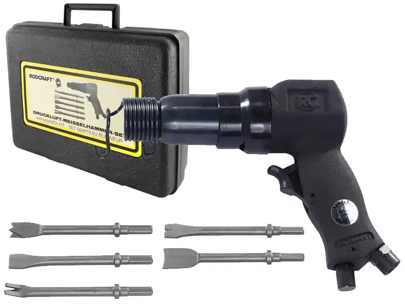Martello scalpellatore pneumatico Rodcraft RC5120 6J con 5 scalpelli per metalli e valigetta Scelto Dai Clienti