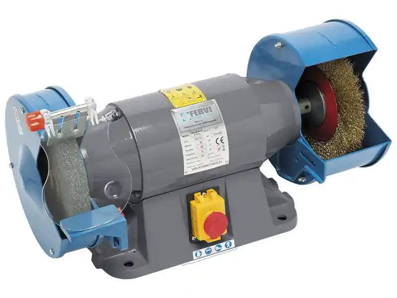 Smerigliatrice da banco combinata Fervi 0554 monofase 230V 0,9kW, 200mm Prezzo Basso
