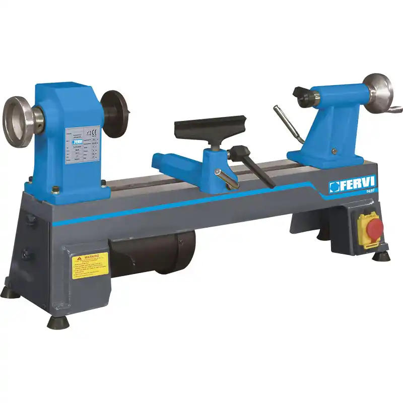 Tornio per legno Fervi 0497/300 con cambio velocità a cinghia 0.55kW Subito Disponibile