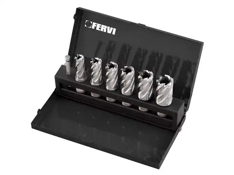 Set 6 frese a carotare Fervi F011/6 in acciaio HSS con attacco Weldon 19,05mm A Buon Prezzo