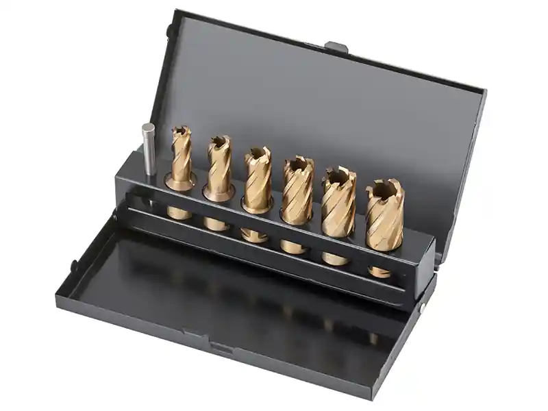 Set 6 frese a carotare Fervi F002/6 in acciaio HSS-Co 5% con attacco Weldon 19,05mm Prezzo Basso