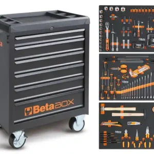 Cassettiera mobile Beta Worker BW C04BOX-A VU con 6 cassetti e 196 utensili inclusi + cuffie Offerta Limitata