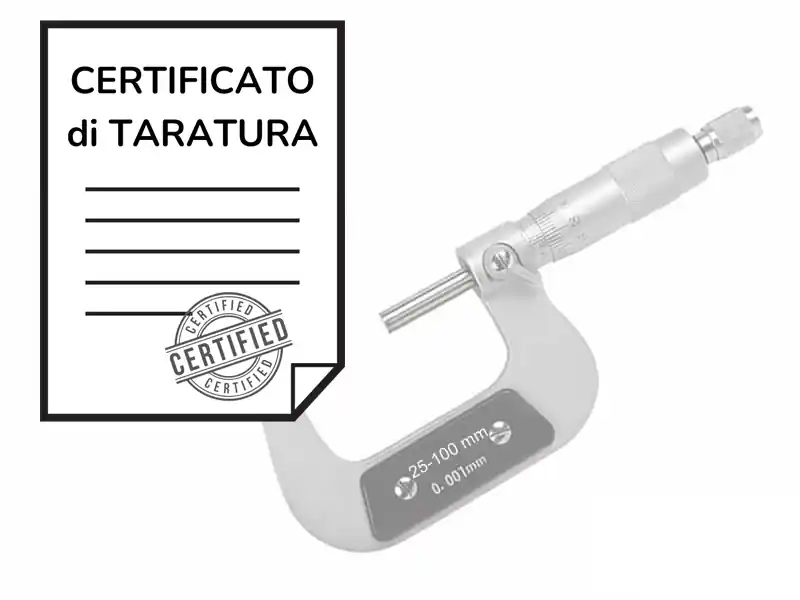 Certificato di taratura ACCREDIA micrometri a comparatore 25-100mm Ultime Pezzi