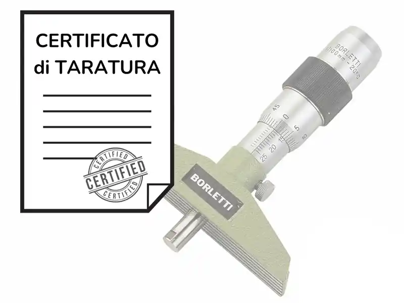 Certificato di taratura ACCREDIA micrometri di profondità analogici 25-100mm Ultime Pezzi