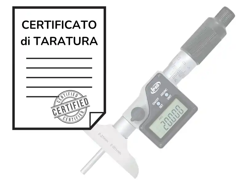 Esclusivo Certificato di taratura ACCREDIA micrometri di profondità digitali 25-100mm