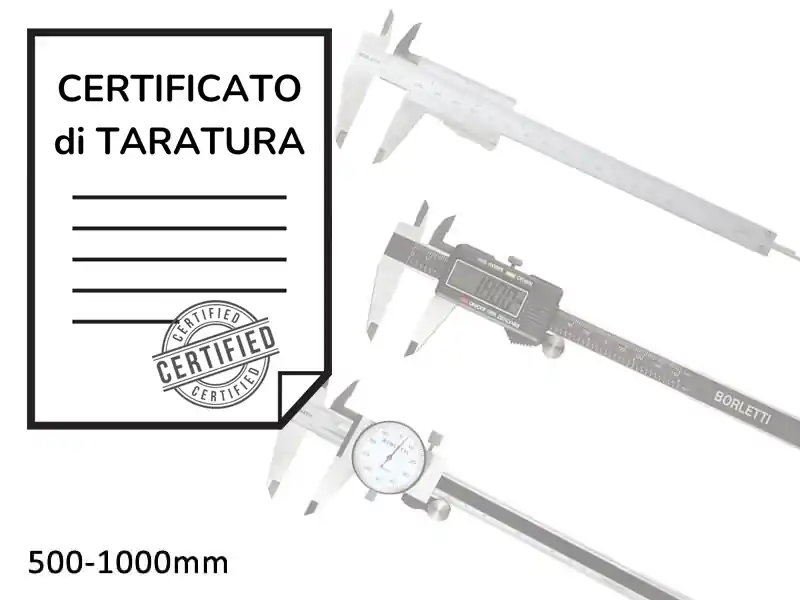Certificato di taratura ACCREDIA calibri a corsoio doppi becchi esterni 500-1000mm Vendita Finale