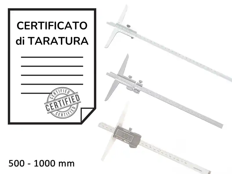 Certificato di taratura ACCREDIA calibri a corsoio di profondità 500-1000mm Professionale