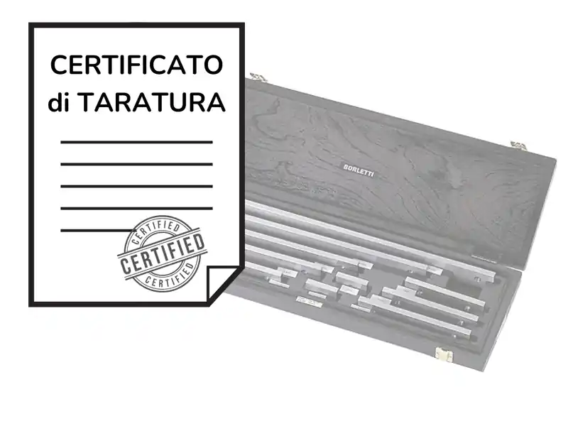 Promozione Certificato di taratura ACCREDIA blocchetti pianparalleli 100-300mm incertezza 0,3 + 2,8