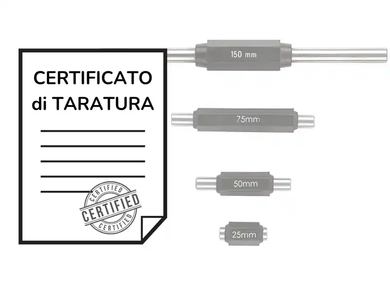 Certificato di taratura ACCREDIA aste di riscontro calibrate fino a 300mm Spedizione Espresso