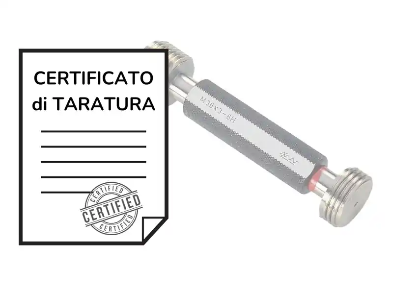 Certificato di taratura ACCREDIA calibri cilindrici filettati a tampone 10-100mm Compra Adesso
