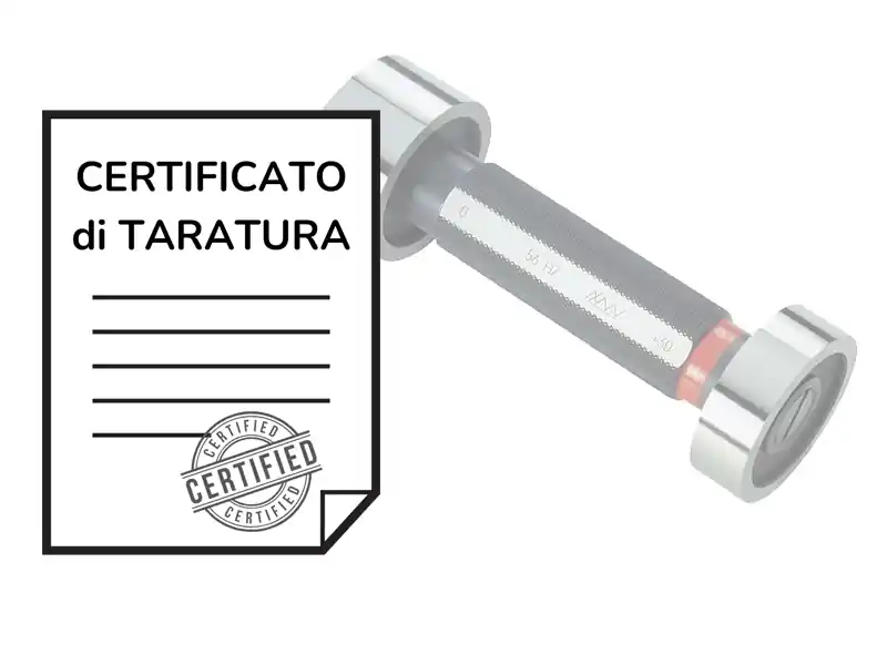 Certificato di taratura ACCREDIA calibri cilindrici lisci a tampone fino a 300mm Soddisfatti O Rimborsati