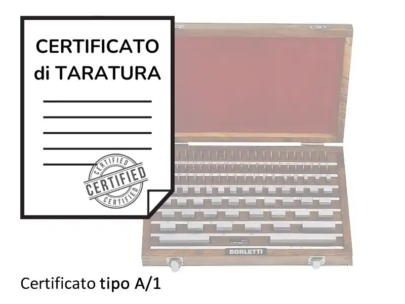Offerta Speciale Certificato di taratura ACCREDIA tipo A/1 blocchetti pianparalleli 0.5-100mm