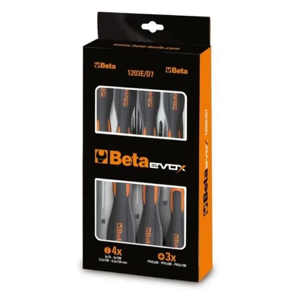 Pagamento Sicuro Set 8 giravite Beta Evox 1203E-D8P per viti lama piatta e Phillips®