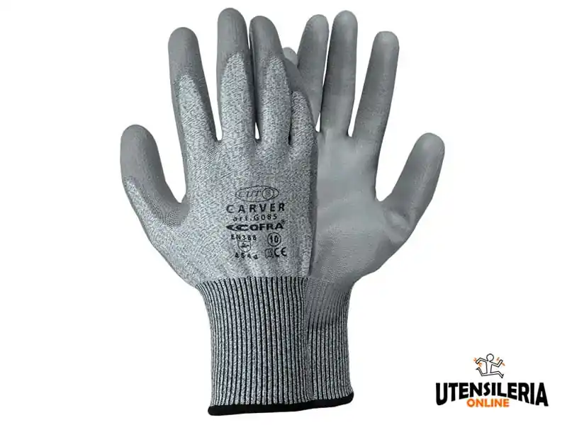 Occasione Imperdibile Guanti antitaglio CARVER categoria D in poliuretano protezione Cofra (12paia)