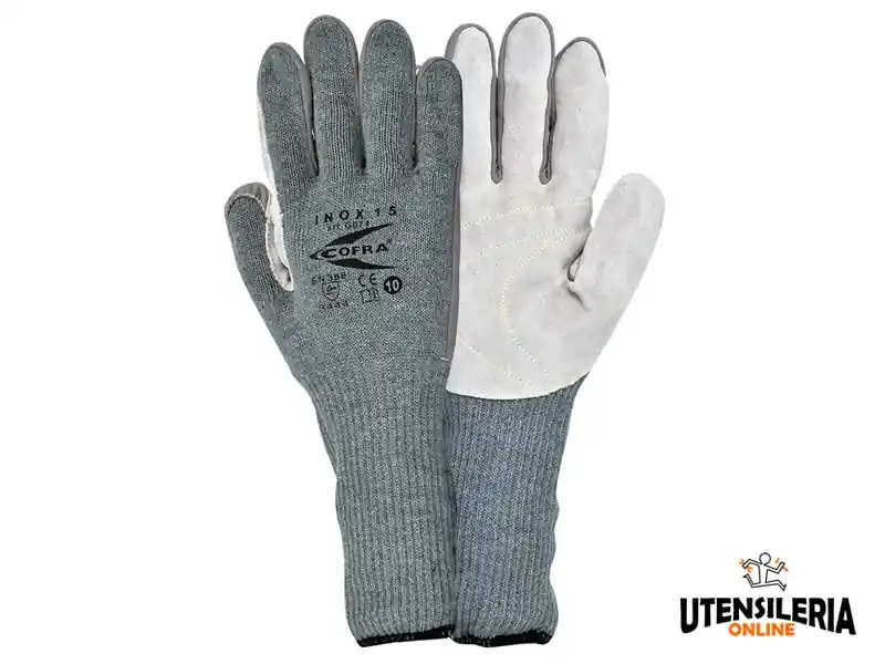 Guanti INOX 15 Cofra in pelle protezione dal taglio categoria II (12paia) Spedito Oggi