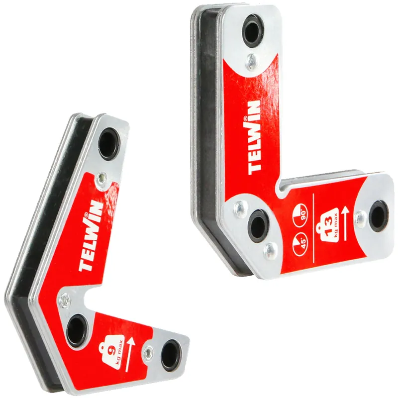 Posizionatori Magnetici Multiuso TELWIN Forza Magnetica 9 e 13 Kg Angoli da 15° a 90° per Saldatura e Assemblaggio articolo 804131 Nuova Collezione