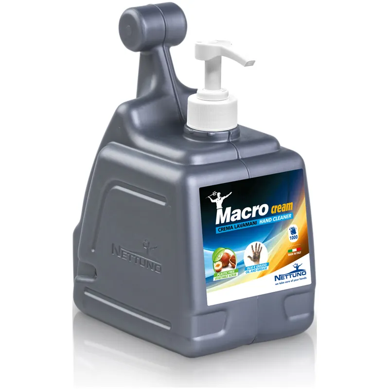 Subito Disponibile Crema Fluida Lavamani NETTUNO Detergente Sgrassante Emolliente con Microgranuli Vegetali in T-Box da 3000ml con Dosatore modello MACROCREAM