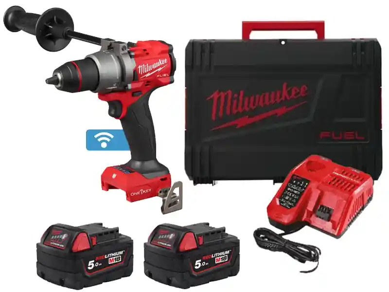 Trapano con percussione Milwaukee M18 Fuel ONEPD3 One-Key 158 Nm in Kit Popolare