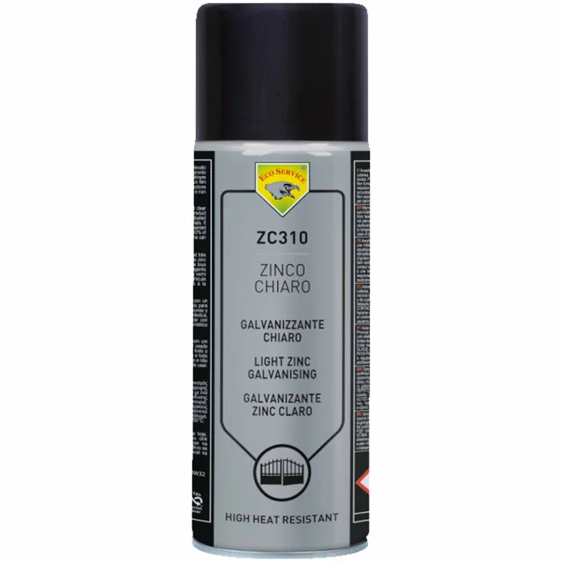 Solo Oggi Zinco Chiaro Spray ECO SERVICE Bomboletta 400ml Protettivo Antiruggine, Alto Contenuto di Zinco Puro, Ripristino Zincature, Protezione Metalli Ferrosi, Resistente 700°C, Sovraverniciabile modello ZC310
