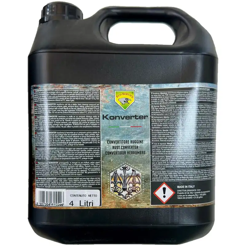 Convertitore Ruggine Liquido ECO SERVICE Protettivo per Superfici e Materiali Ferrosi in Tanica da 4 Litri articolo KO510 KONVERTER Compra Oggi Stesso