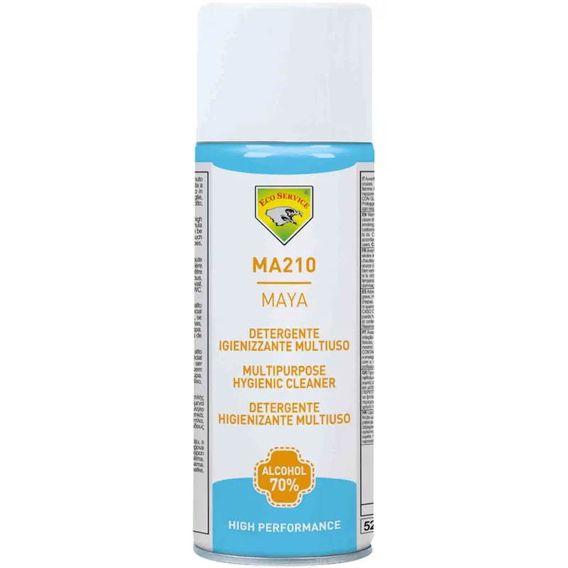 Igienizzante per Superfici e Ambiente ECO SERVICE in Bomboletta da 400ml Soluzione Alcolica Concentrata MAYA MA210 Ultime Pezzi
