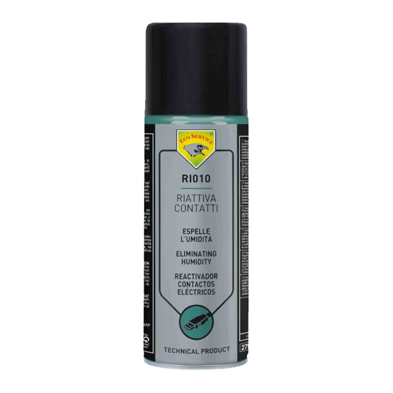 Riattiva Contatti Elettrici Spray ECO SERVICE in Bomboletta da 200ml Lubrificante Protettivo Espelle Umidità RI010 Ultima Occasione