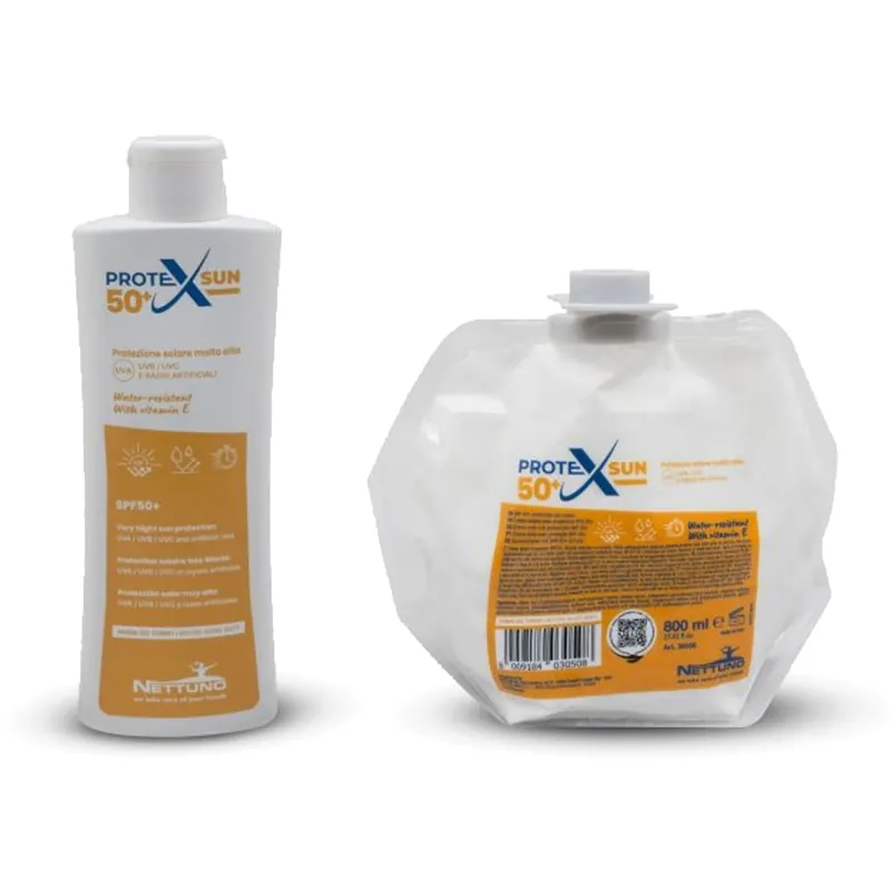 Direttamente Dal Produttore Crema Solare SPF50+ Professionale NETTUNO con G licerina e Vitamina E Idratante Protezione da Raggi UVA UVB UVC per Viso Mani e Corpo Ideale per Lavori all’Aperto e Sotto Lampade UV modello PROTEXSUN