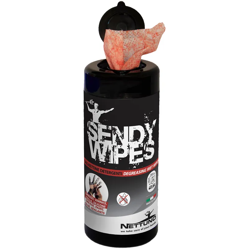 Compra Oggi Stesso Salviette Lavamani in TNT Abrasive NETTUNO Detergenti Emollienti con Antibatterico Senza Risciacquo Tubo da 40 Salviette 17x20cm per Sporco Ostinato modello SENDY WIPES