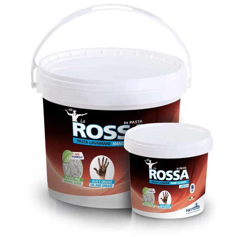 Pasta Lavamani NETTUNO con Microgranuli Minerali e Sericina Emolliente Detergente Sgrassante Professionale per Sporco Ostinato modello LA ROSSA Popolare