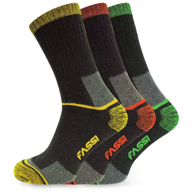 Calze da Lavoro AZZANO in Cotone Eco-Friendly Riciclato FASSI AT WORK Confezione da 3 Paia Calzino Basso modello BASIC MAXI SNEAKER Popolare