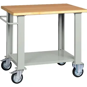 Ultimissimo Modello Banco da lavoro Tecnotelai 1000x750x900mm con ruote e piano in legno, portata 450Kg