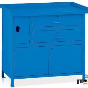 Acquista Ora Banco da lavoro Tecnotelai piano in acciaio completamente arredato 1000x670x900mm