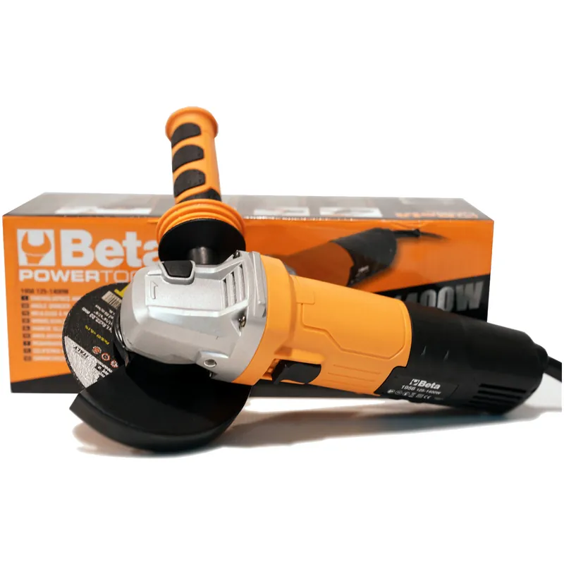 Prezzo Conveniente Smerigliatrice Angolare 125mm BETA TOOLS Potenza 1400 Watt Antiriavvio Antivibrazione Testa Ribassata Flex Piccolo Frullino modello 1956 125-1400W codice 019560125