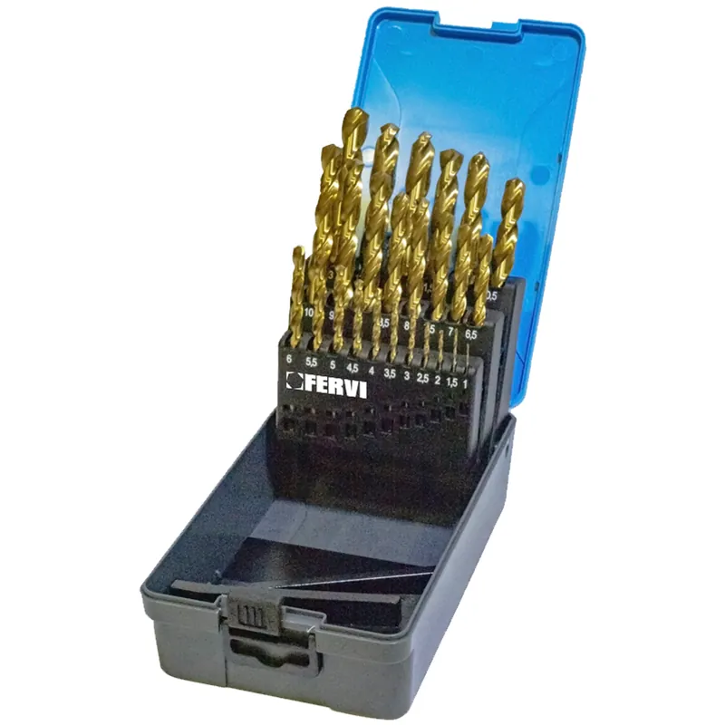 Ultima Occasione Set Kit 25 Punte Cilindriche Rettificate FERVI in Acciaio Rivestite in Titanio P062