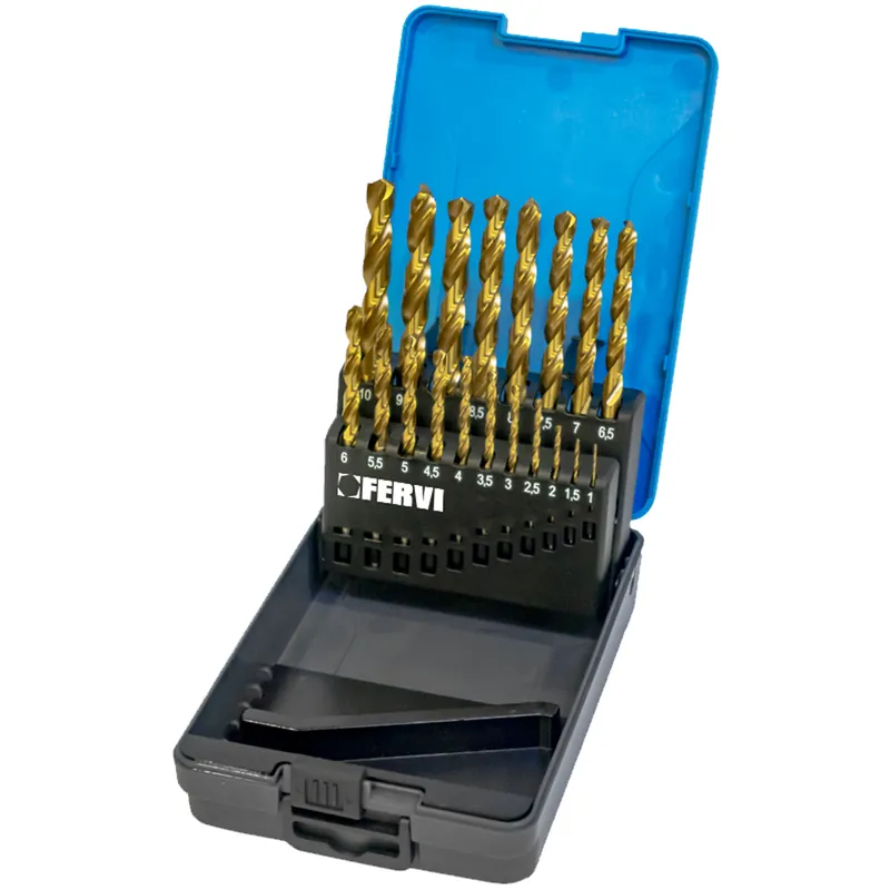 Set Kit 19 Punte Cilindriche Rettificate FERVI in Acciaio Rivestite in Titanio P061 Offerta Limitata