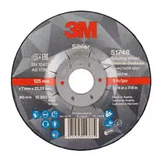 Disco abrasivo da sbavo 3M Silver T27 125x7mm centro depresso (10pz) Popolare