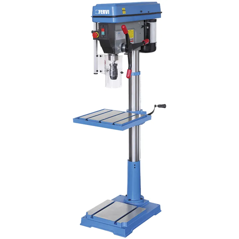 Trapano Fresatrice Fresa a Colonna da Banco con Trasmissione a Cinghia e Velocità Regolabile FERVI con Tavola Inclinabile 0754/230V Sconto