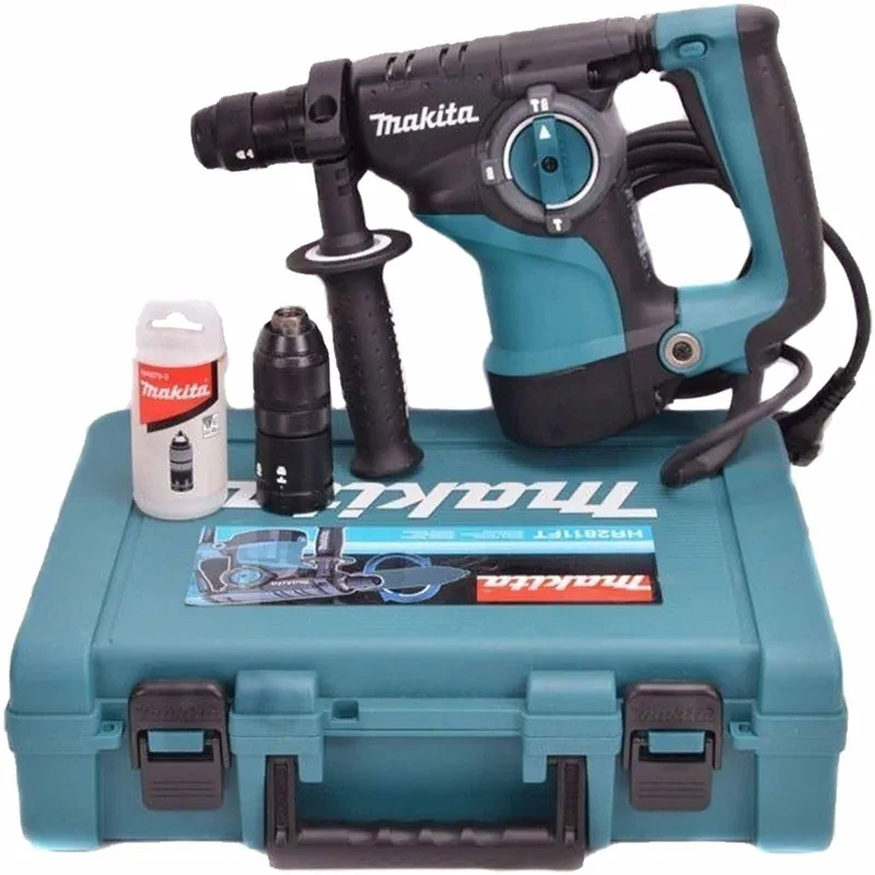 Ultime Pezzi Trapano Tassellatore SDS-Plus con Potenza 800W MAKITA Foro 28mm 3 Funzioni con Mandrino Rapido LED Valigetta e Accessori modello HR2811FT